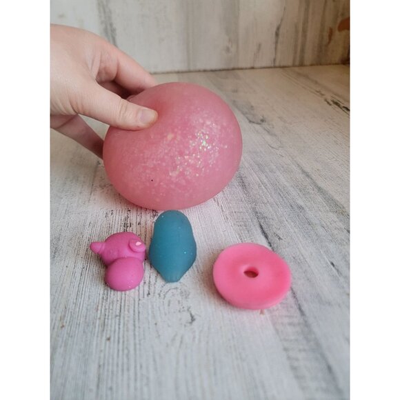 Squish fidget pink glitter ball toy donut bird teddy set figure - Picture 6 of 7